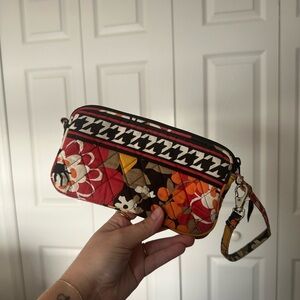 Vera Bradley Red and Orange Floral Wristlet